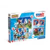 Clementoni conjunto de jogos educativos puzzle, memo e blocos de construção Sonic 28389