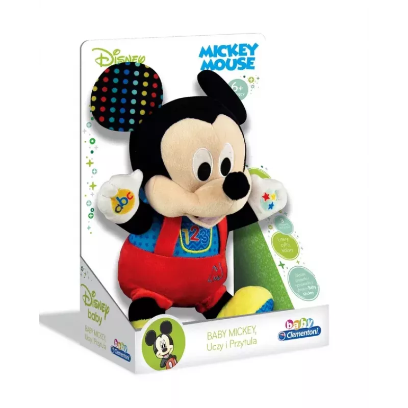 Clementoni Disney Baby Mickey Mouse Peluche Interativo, ensina e abraça, língua polaca 50131