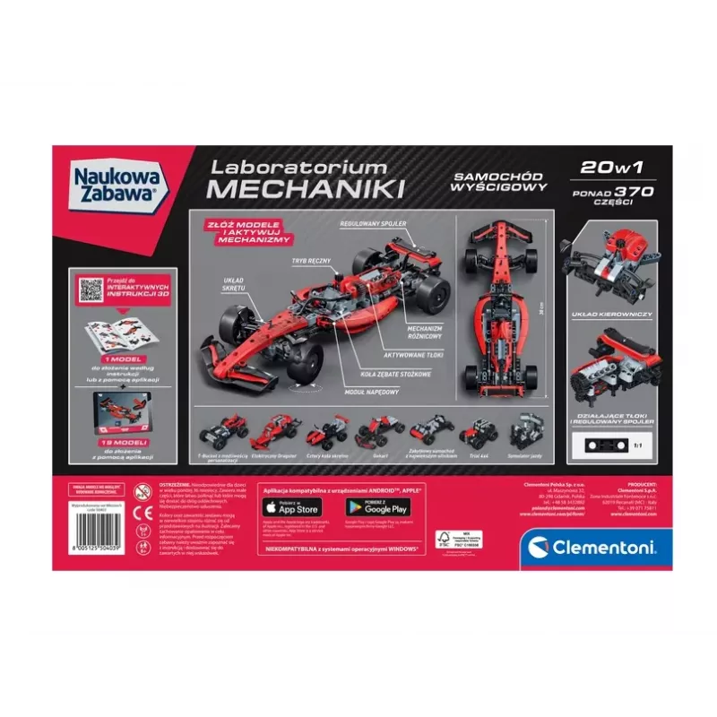 Science & Play – Laboratório de Mecânica Carro de Corrida Versão Polaca Clementoni 50403