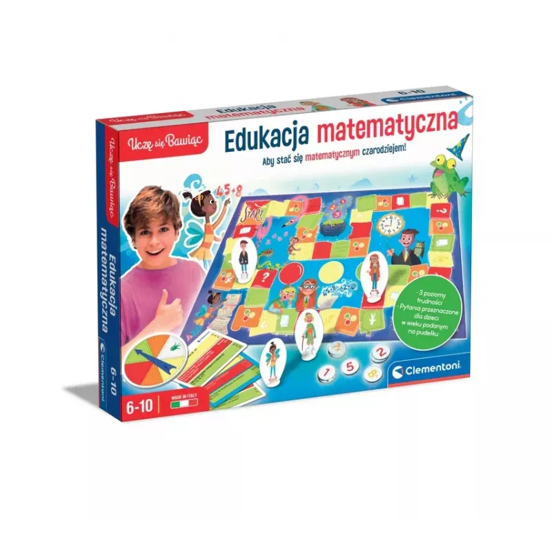 Clementoni Naukowa Zabawa Jogo de Tabuleiro de Aprendizagem Matemática Aprender a Brincar 50778