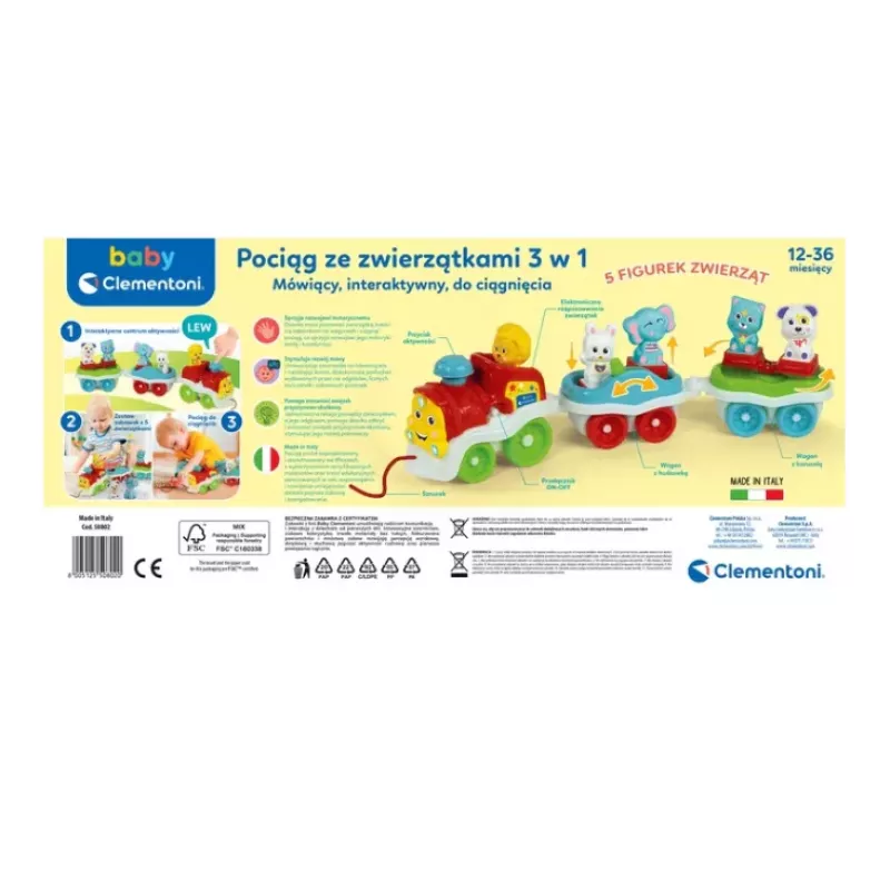 Clementoni Comboio de Animais Interativo Língua Polaca 50802