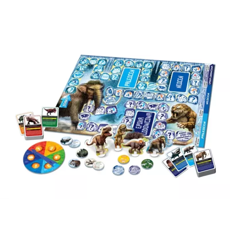 Jogo de Tabuleiro Quiz Dinossauros & Pré-História Edição Idade do Gelo Língua Polaca Clementoni 50804