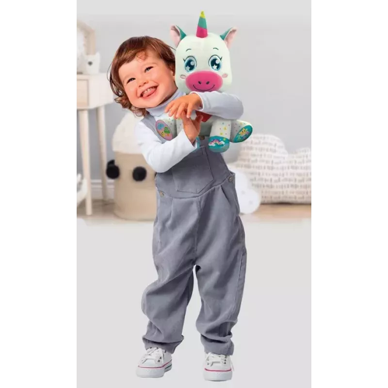Clementoni Sweet Peluche Interativo Unicórnio Luzes & Canta Língua Polaca 50937