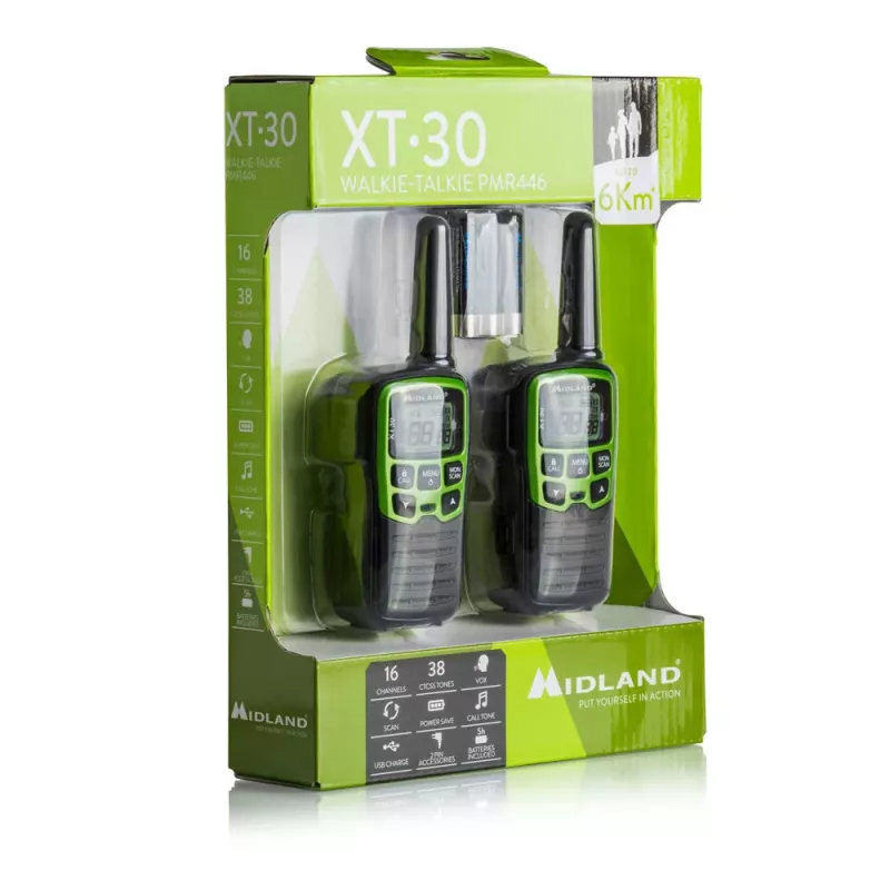 Midland XT30 2x PMR446 conjunto de rádios verde