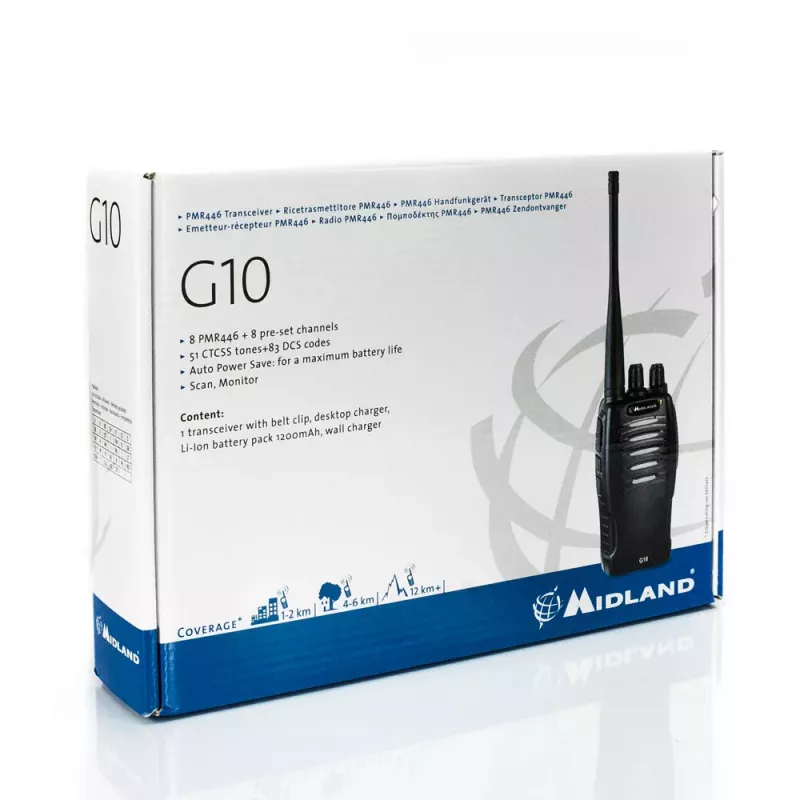 Midland G10 Pro PMR446 rádio, unidade única