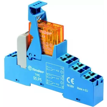 Relé de acoplamento Finder FIN 48.P5.7 24V - Push-In 2 comutadores 24 V DC