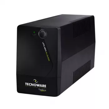 UPS TECNOWARE ERA PLUS 600 SCHUKO Line-Interactive 600VA/360W, bateria 12V 7Ah, 2 tomadas Schuko, USB, preto