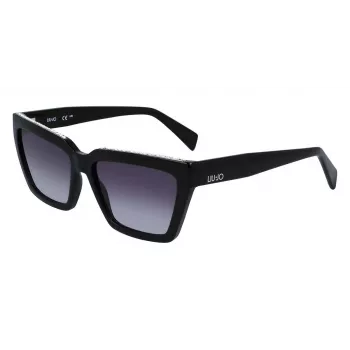 Óculos de sol de mulher LIU JO gatinho LJ793SR-001 - armação preta, lentes cinzentas, 57 mm