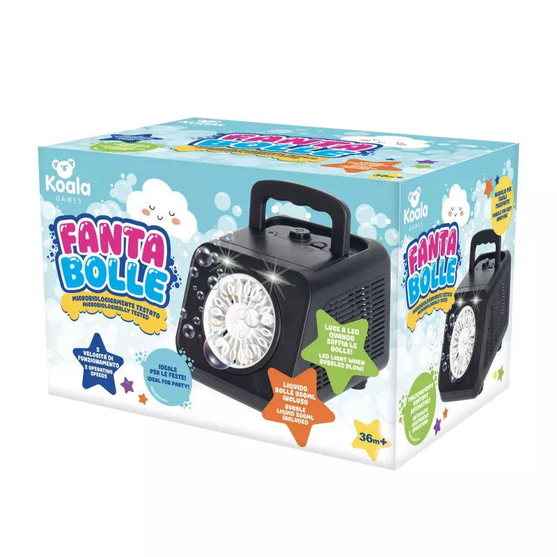 Koala Games G2500 Máquina de bolas de sabão - Azul/Verde, a pilhas, elevada produção de bolas