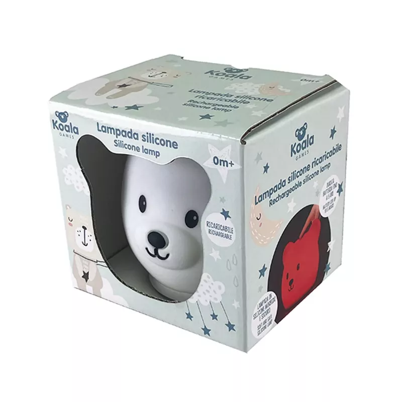 Koala Games G2535 Candeeiro de silicone recarregável em forma de urso