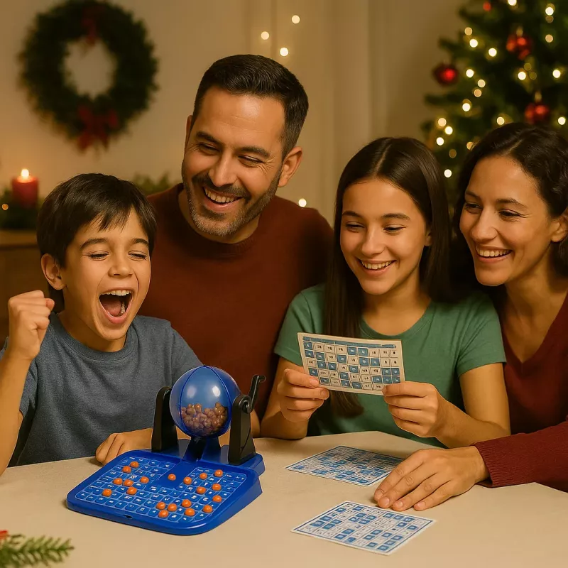 Koala Games G2592 Jogo de Bingo – 75 bolas, 48 cartões, 150 marcadores, gaiola metálica, diversão em família