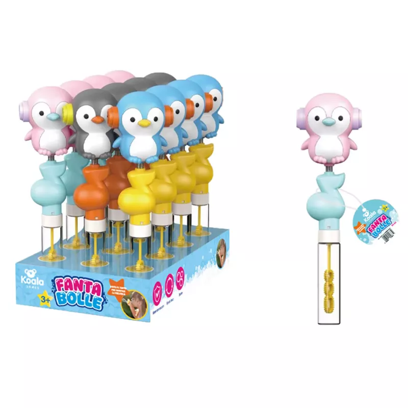Koala Games G2661 Máquina de bolas de sabão pinguim com tampa musical (cor aleatória)
