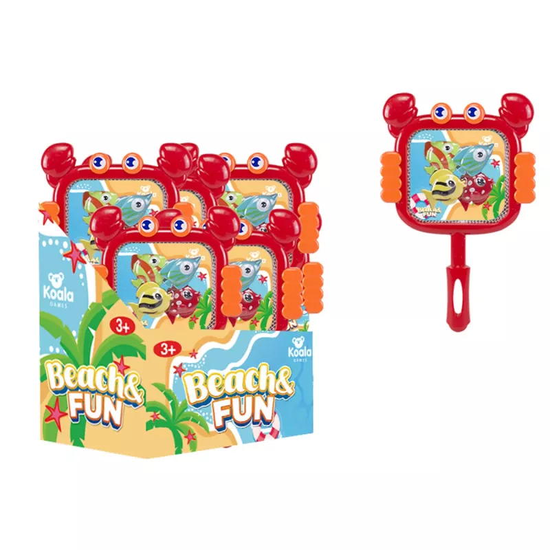 Koala Games G2663 Rede em forma de caranguejo - Vermelho/Laranja, plástico durável e tecido de poliéster, certificado CE, para brincadeiras na água, praia, piscina, banho, a partir dos 3 anos