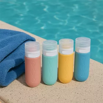 Beper C302AAC010 Conjunto de garrafas de viagem em silicone