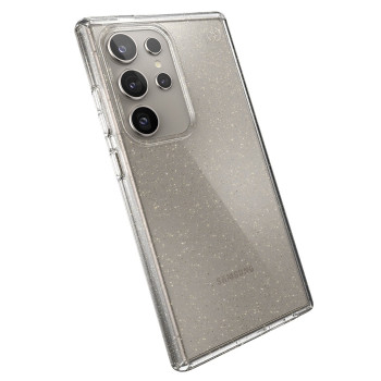 Speck Presidio Lux Glitter Capa para Samsung Galaxy S24 Ultra (Clear / Gold Glitter)