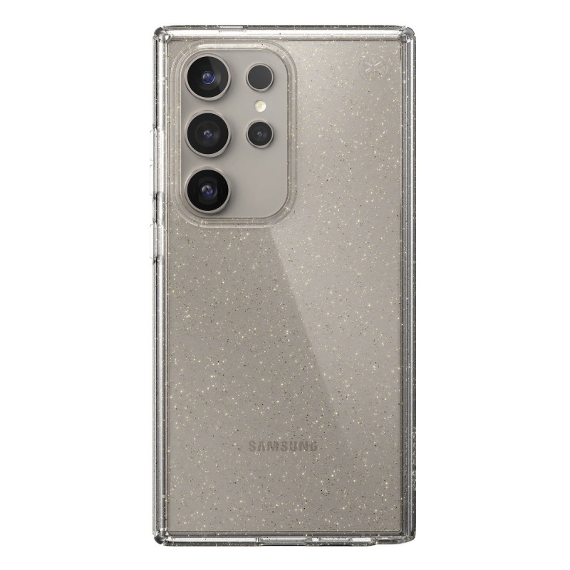 Speck Presidio Lux Glitter Capa para Samsung Galaxy S24 Ultra (Clear / Gold Glitter)