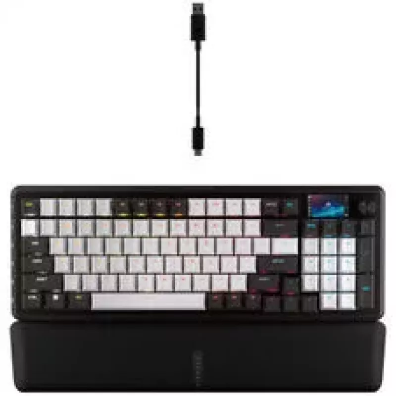 Corsair VANGUARD 96 teclado gaming, mecânico, RGB, 8000 Hz - MLX Plasma Switches, ISO (DE), preto/branco