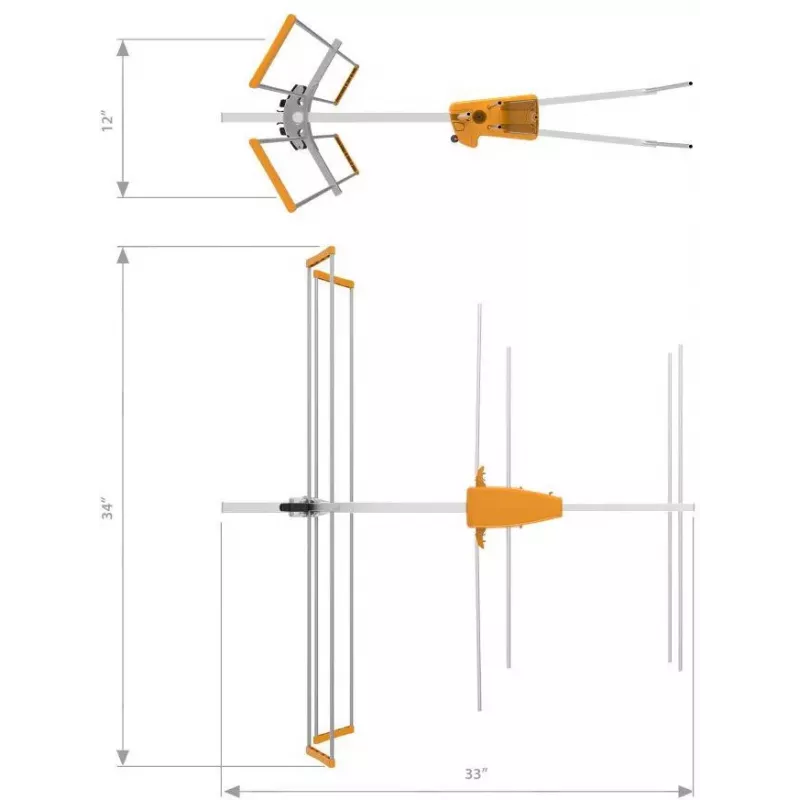 Antena VHF TELEVES Yagi V BIII, 5 elementos, 174-230 MHz, 7,5 dBi, ficha F, exterior, Preto