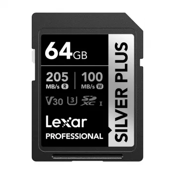 Lexar Professional SILVER PLUS SDXC 64GB Cartão de Memória UHS-I U3 V30 A2