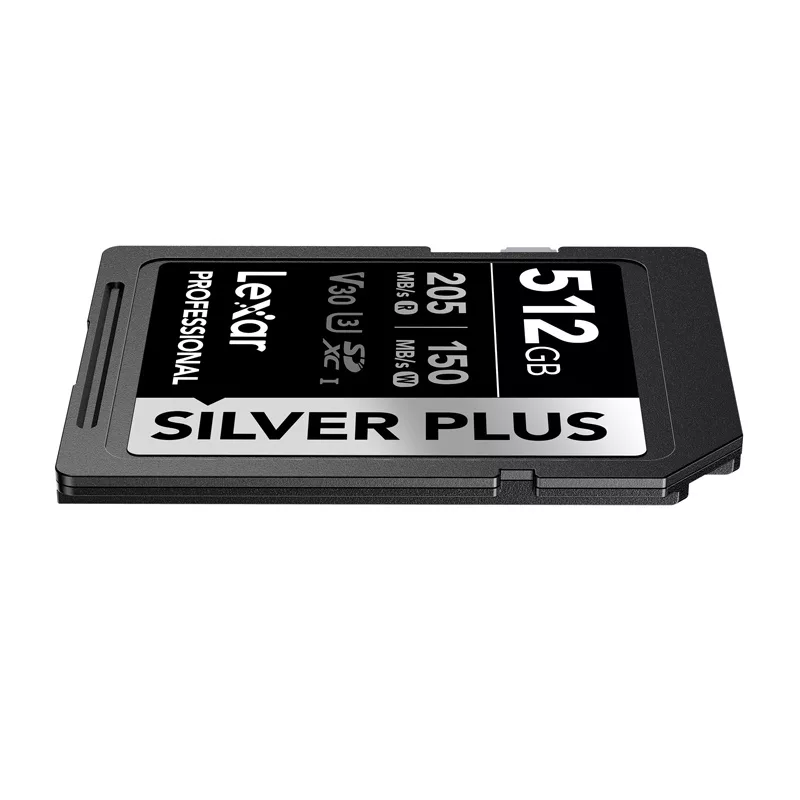Lexar Professional SILVER PLUS SDXC 512GB Cartão de Memória, UHS-I, U3, V30, A2, até 200 MB/s de leitura, 140 MB/s de escrita