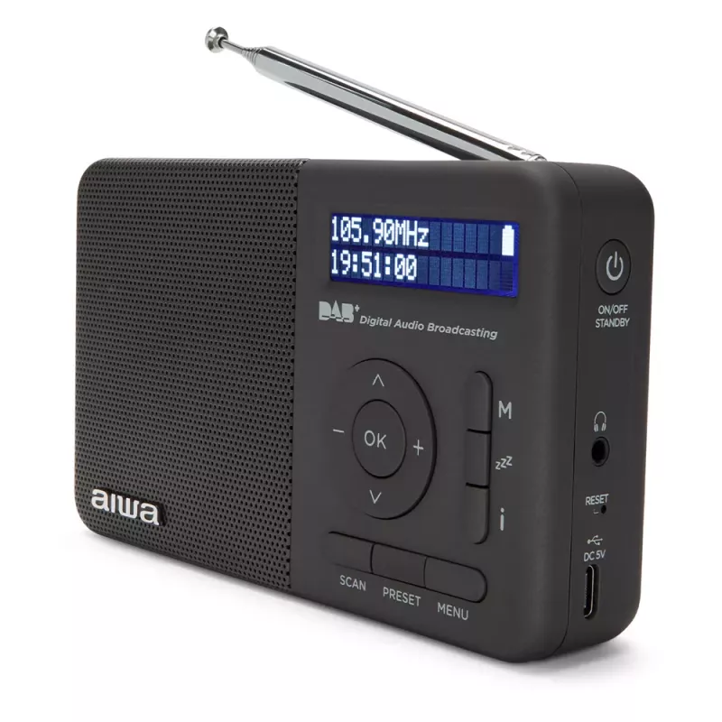 Aiwa RD-40DAB/BK Preto Rádio Portátil DAB+ & FM com Bluetooth