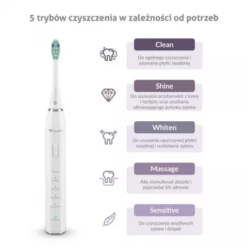 Escova de Dentes Elétrica Sónica TrueLife SonicBrush Clean30 Branco Adultos