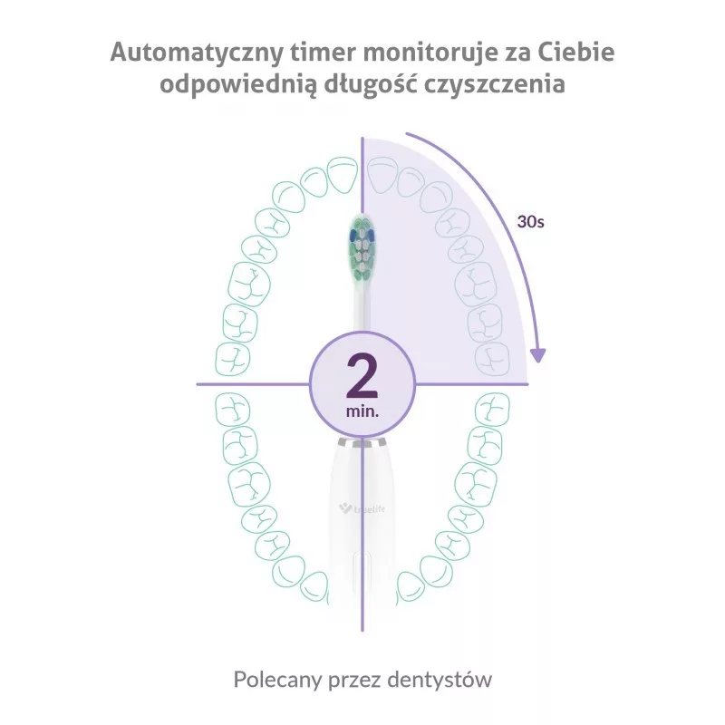 Escova de Dentes Elétrica Sónica TrueLife SonicBrush Clean30 Branco Adultos