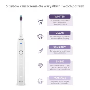 Escova de dentes sónica TrueLife SonicBrush Clean70 UV com esterilizador UV, 5 modos, 3 cabeças de escova, estojo de viagem, preto