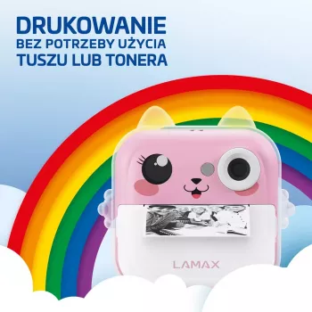 Máquina fotográfica digital instantânea infantil LAMAX InstaKid2 Plus, rosa