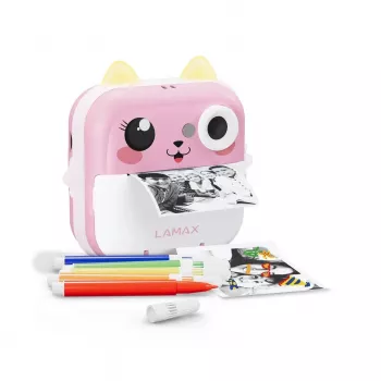 Máquina fotográfica digital instantânea infantil LAMAX InstaKid2 Plus, rosa