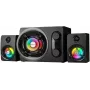 Coluna Bluetooth portátil Rampage RMS-G8 25W com iluminação RGB, TWS, rádio FM, preto