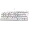 Teclado gaming mecânico Rampage PLOWERK60 blue switch branco 60% RGB USB-C