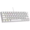 Teclado gaming mecânico Rampage PLOWERK60 blue switch branco 60% RGB USB-C