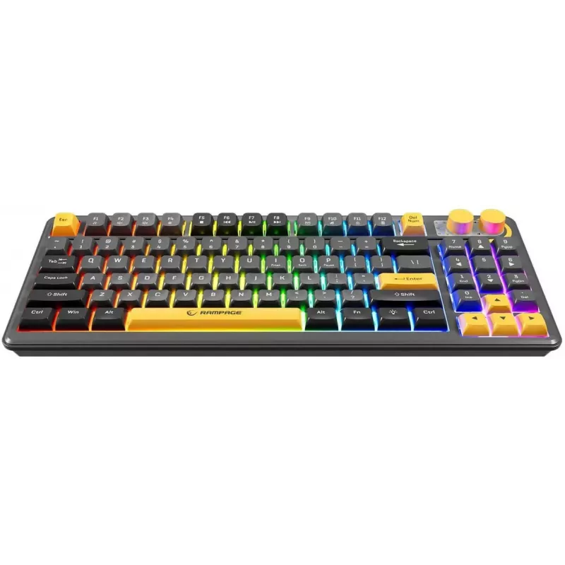 Rampage CYCLONE KNOB RGB 90% Teclado gaming de membrana com fio, preto
