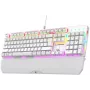 Teclado mecânico Rampage KB-R86 UMBRA, branco, switches Outemu Blue, retroiluminação RGB, com fio USB