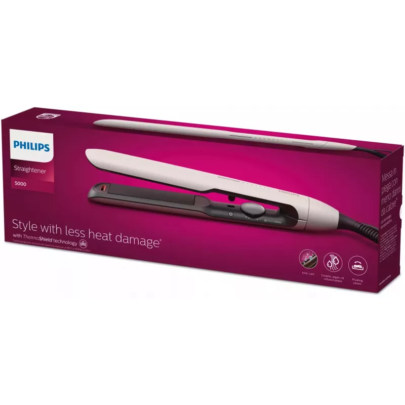 Alisador de cabelo Philips 5000 Series BHS515/00, Warm White, cabo de 1,8 m