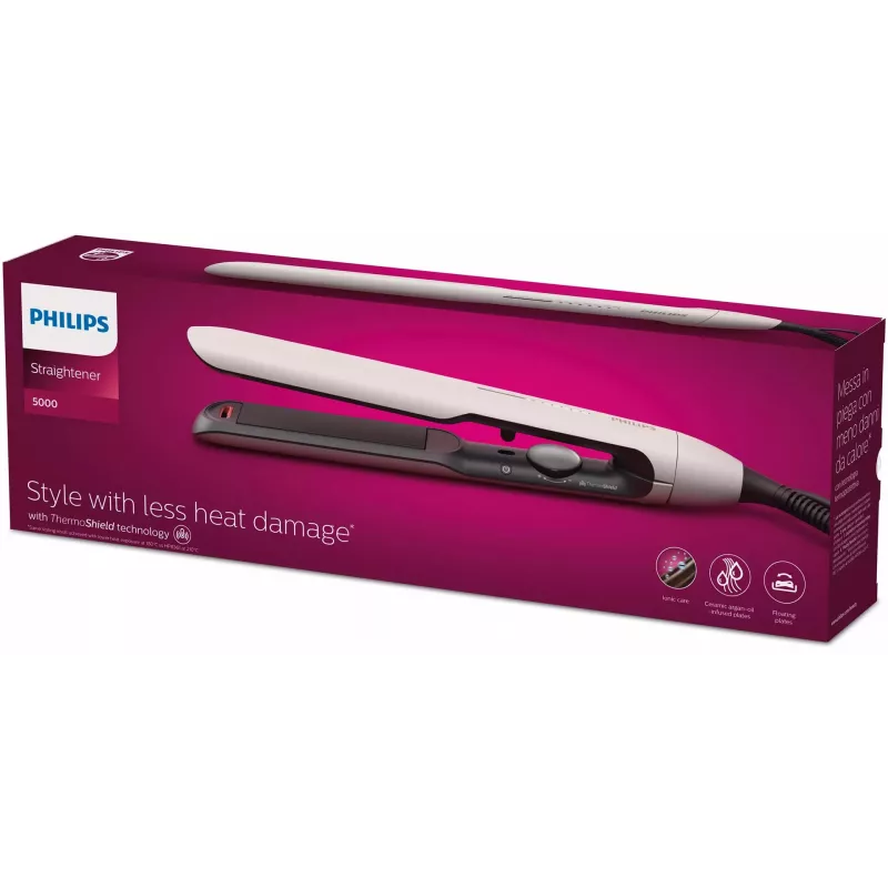 Alisador de cabelo Philips 5000 Series BHS515/00, Warm White, cabo de 1,8 m