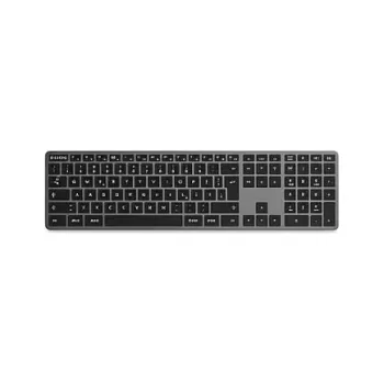Teclado Bluetooth Satechi Slim X3, layout suíço, Space Gray/teclas pretas
