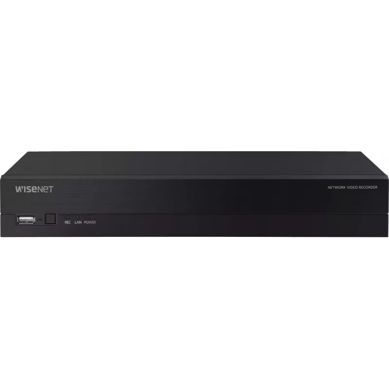 Hanwha Vision Gravador de Vídeo em Rede 8 Canais IP H.265 60Mbps sem Disco Rígido HDMI PoE Switch