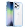 Capa rígida iLike para Apple iPhone 14 Pro Max com moldura de gel azul translúcido