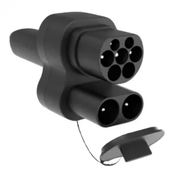 Adaptador de carregamento EV HISMART CCS2 para NACS (Tesla) - carregamento rápido DC 250 kW, AC 11,5 kW, IP55, preto