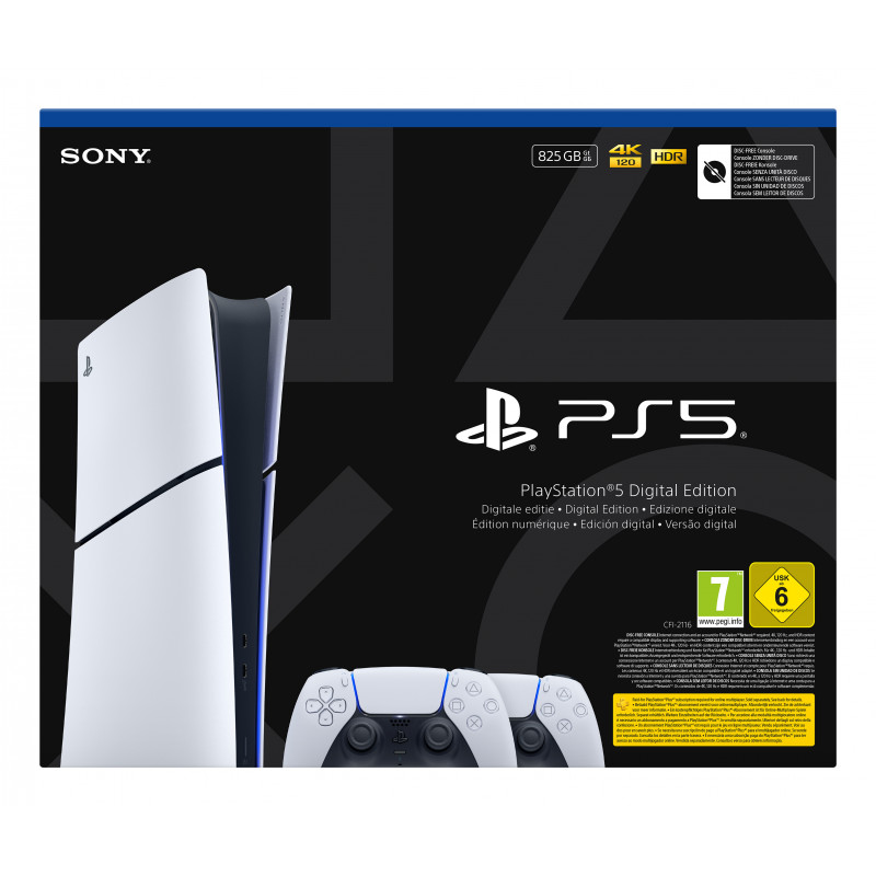 Consola Sony PlayStation 5 Digital Edition Slim (CFI-2116B01Y) com comando sem fios DualSense - branco