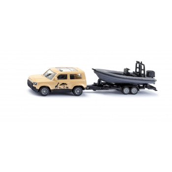 SIKU Blister Land Rover Defender Safari com barco