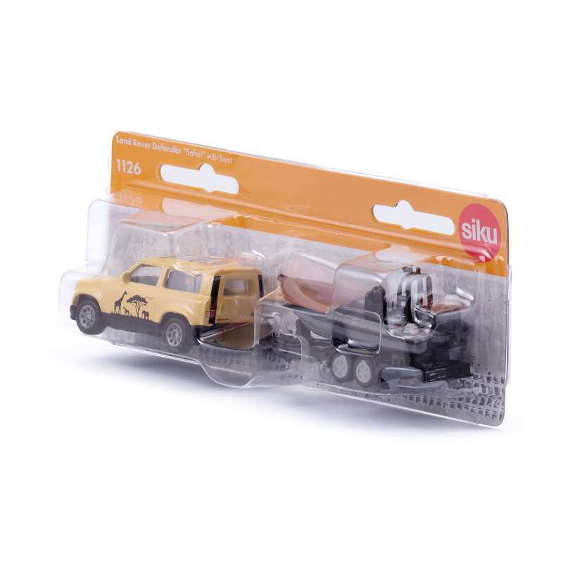 SIKU Blister Land Rover Defender Safari com barco