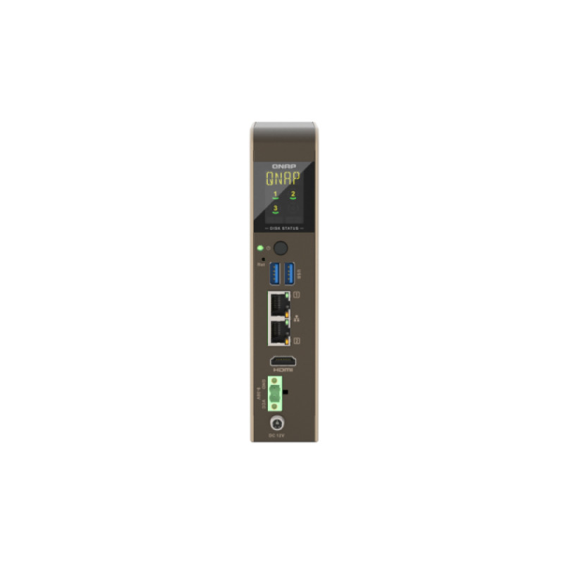 QNAP QBoat-300 Servidor NAS ultracompacto sem ventoinha com ranhuras M.2 NVMe/SATA duplas, Intel Celeron J3455 de quatro núcleos, 4GB RAM, Gigabit Ethernet duplo, HDMI, 2x USB 3.0