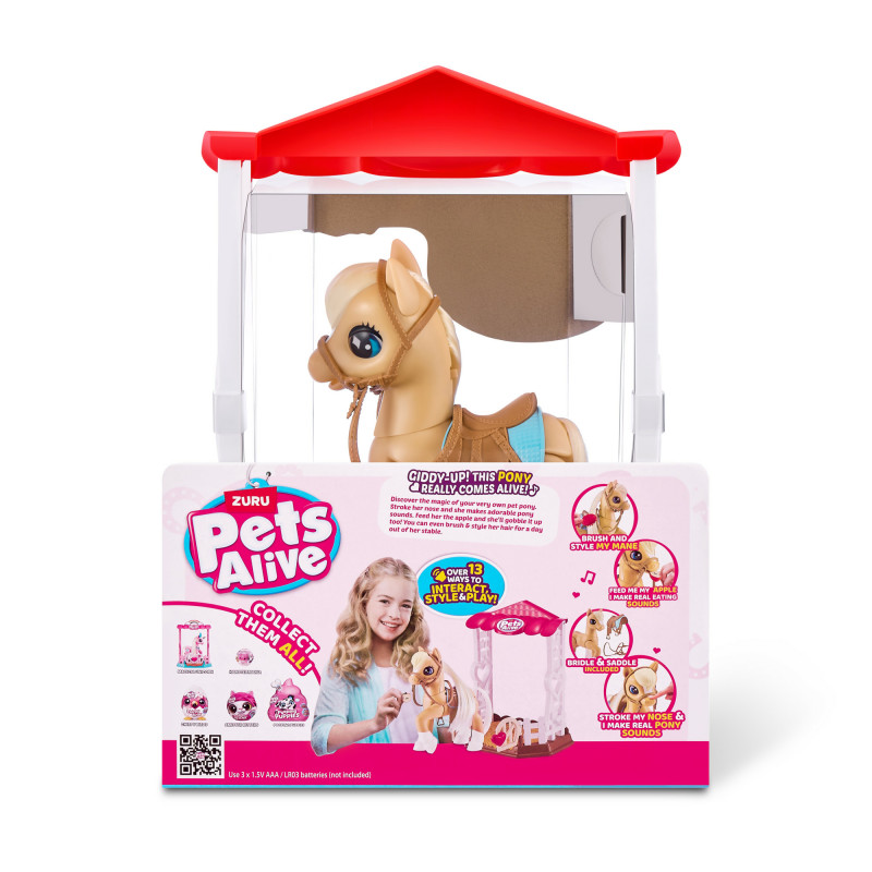 Zuru Pets Alive Magical Pony com estábulo – brinquedo eletrónico interativo de unicórnio