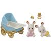 EPOCH Sylvanian Families gémeos Coelho de Chocolate com carrinho de bebé