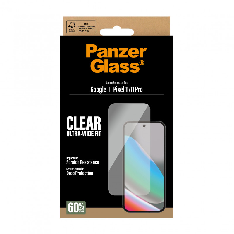 Película de proteção de ecrã PanzerGlass Ultra-Wide Fit para Google Pixel 11 / 11 Pro