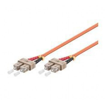 Cabo de patch de fibra ótica Microconnect 1m SC/UPC-SC/UPC duplex multimodo OM2, LSZH, laranja
