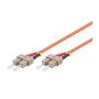 Cabo de patch de fibra ótica Microconnect 1m SC/UPC-SC/UPC duplex multimodo OM2, LSZH, laranja